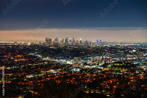 View of the night city  Los Angeles