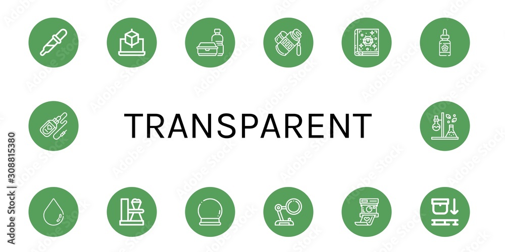 Set of transparent icons Set of transparent icons