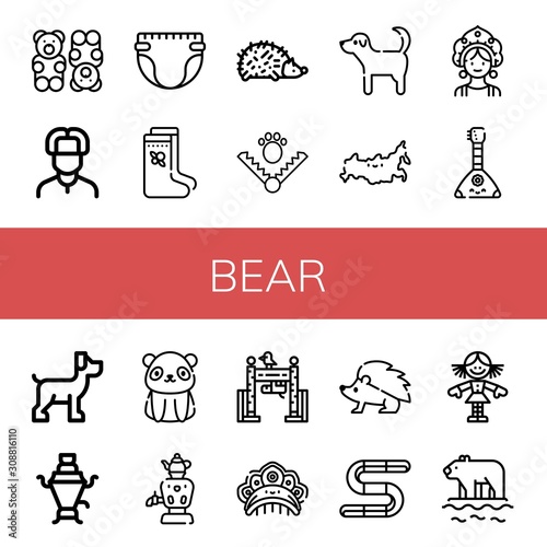 Set of bear icons