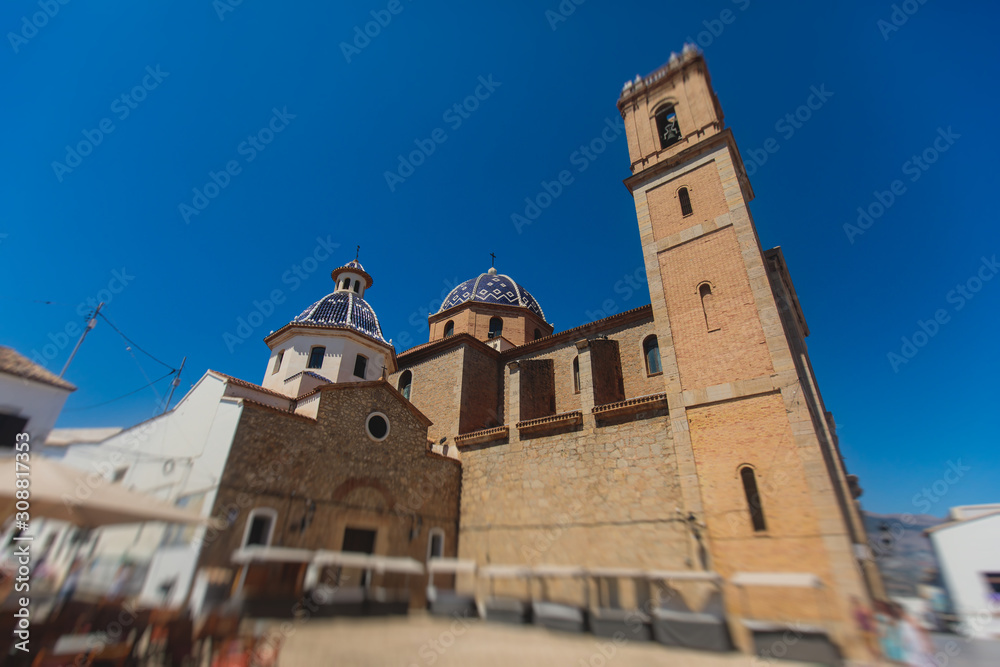 Beautiful summer sunny view of Altea old town, Altea, Marina Baixa, province of Alicante, Mediterranean coast, the Costa Blanca, Valencian Community