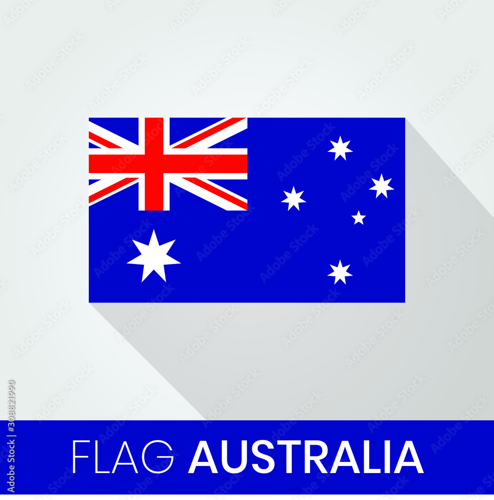 Flag of The Australia With Shadow Flag of The Australia With Shadow