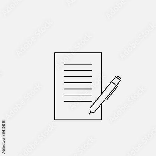 Contract vector icon. Lined flat sign for mobile concept and web design. Contract glyph icon. Symbol, logo illustration. Vector graphics