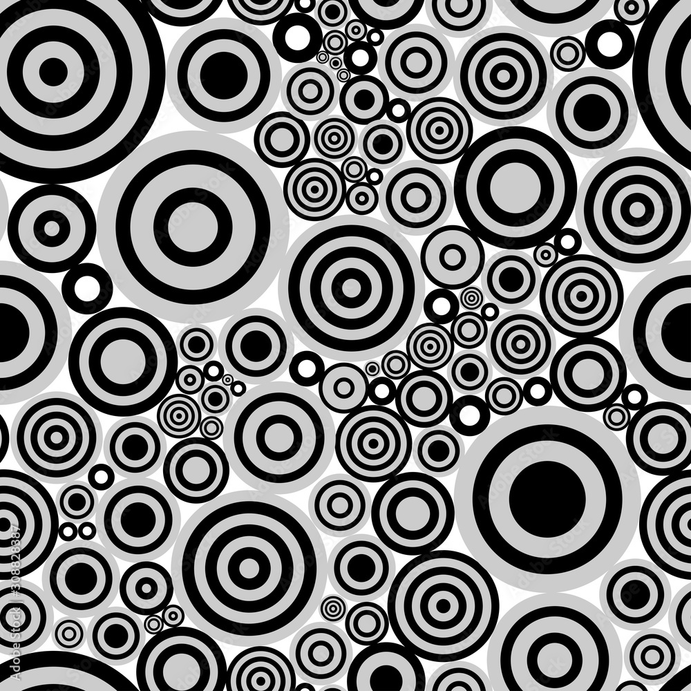 Seamless abstract print with circles. Vector illustration.