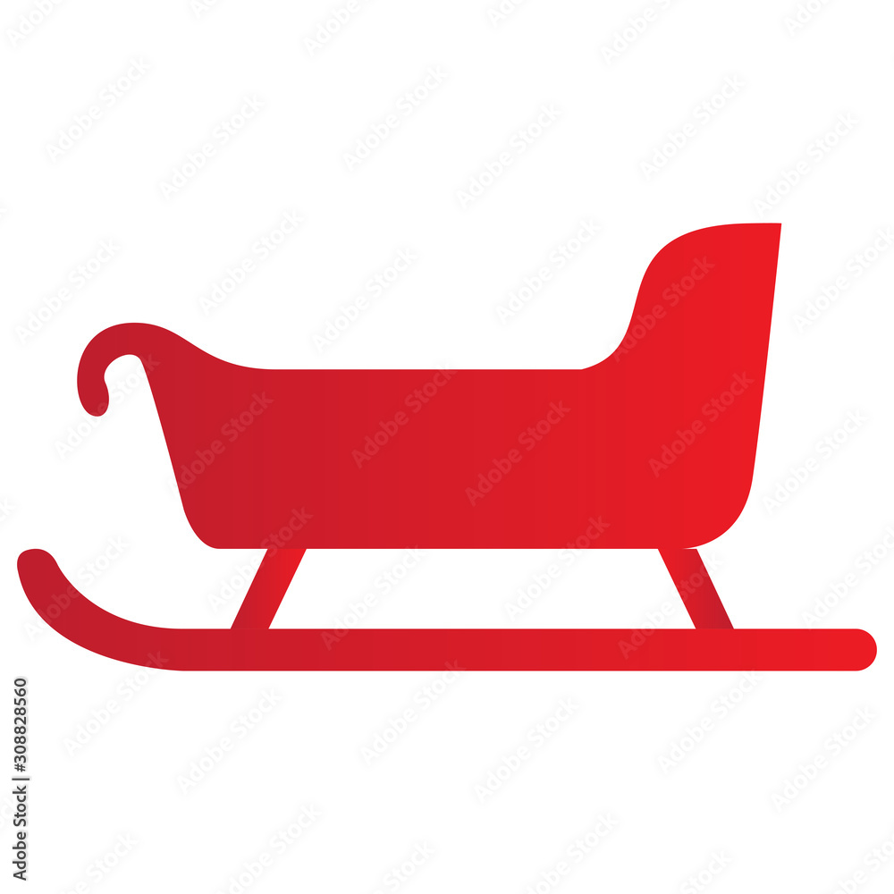 Isolated red Santa sleigh icon - Vector illustration - obrazy, fototapety, plakaty 