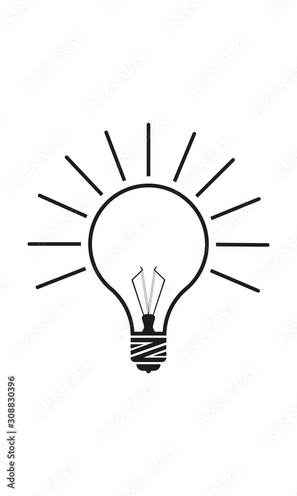 Vectorel drawing light bulb Vectorel drawing light bulb
