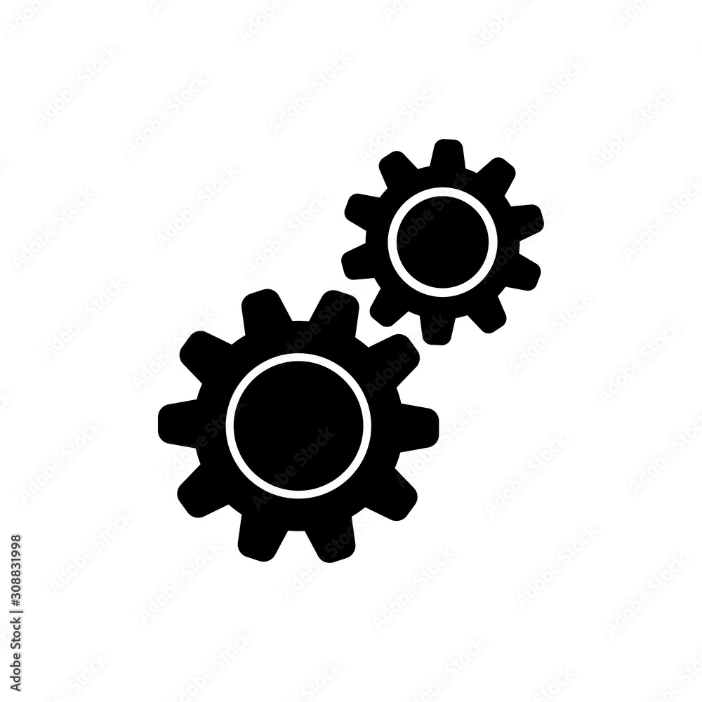 Gears icon, system settings symbol. Cogwheel pictogram.