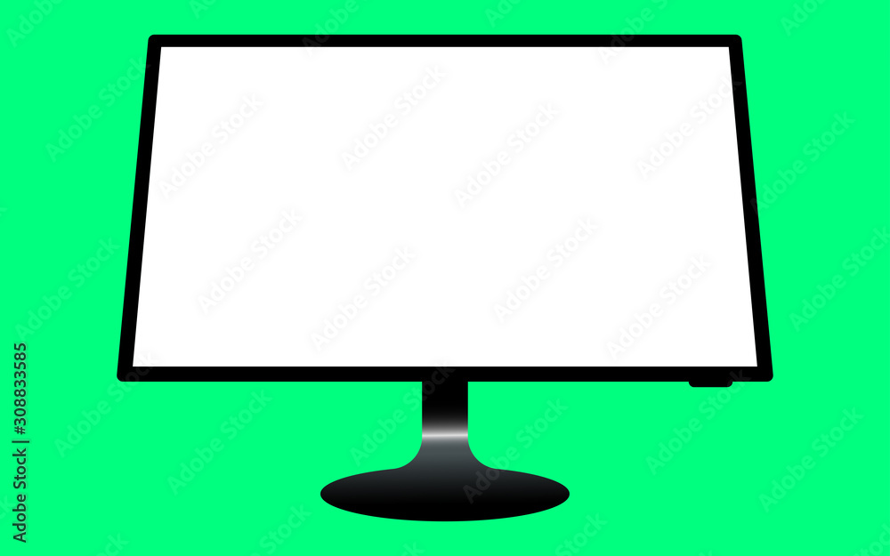 Monitor with a blank screen with a green background. mockups template design, vector illustration elements. Monitor with a blank screen with a green background. mockups template design, vector illustration elements.