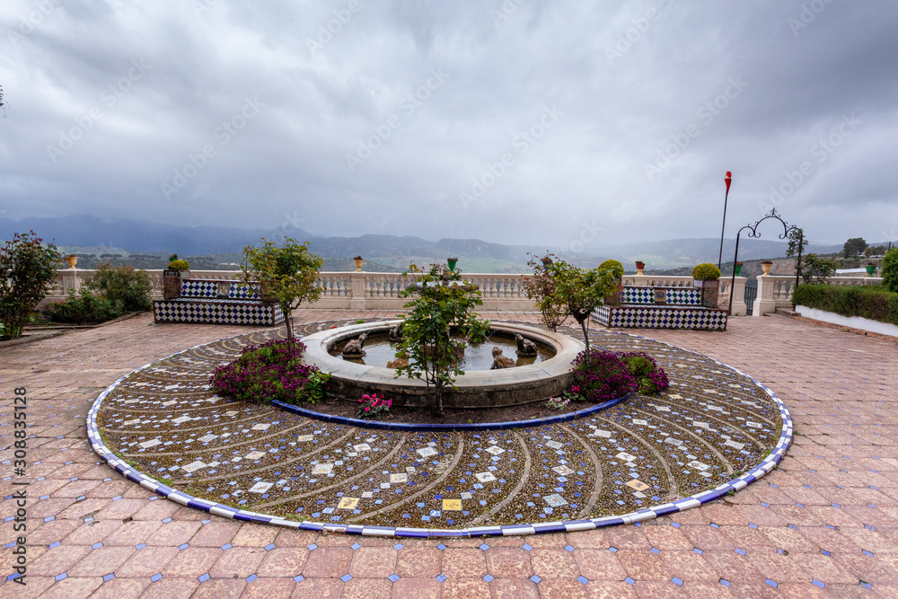 Fountain Terrace overlooking Ronda Valley Spain