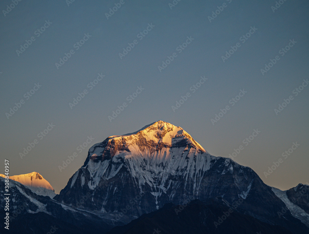 Scenic View of Himalayas over Snow-covered Mountains