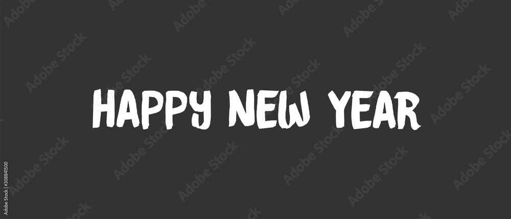 Happy new year text sign. Typographic design for greeting card. Happy new year text sign. Typographic design for greeting card.