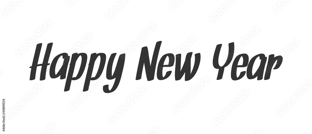 Happy new year text sign. Typographic design for greeting card. Happy new year text sign. Typographic design for greeting card.