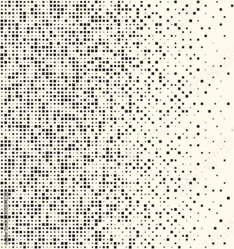 Pixel mosaic texture. Effect, dissolution, monochrome fine particles, squares. Vector illustration of isolated background.