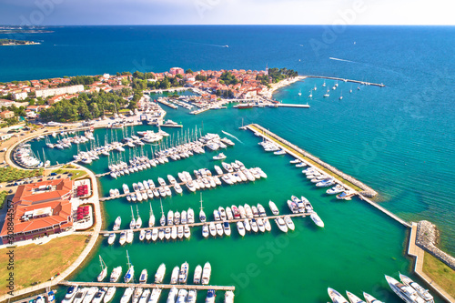 Novigrad Istarski historic Adriatic coastal town coast and marina aerial view photo