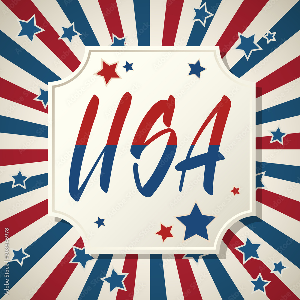 Obraz premium American Independence Day patriotic greeting card