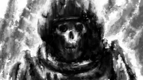 Fotografija The remains of a cosmonaut in broken spacesuit after disaster.