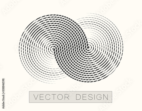 Infinity modern badge. Vector design element for banner, poster, logo, web icon. The object on an isolated light background.