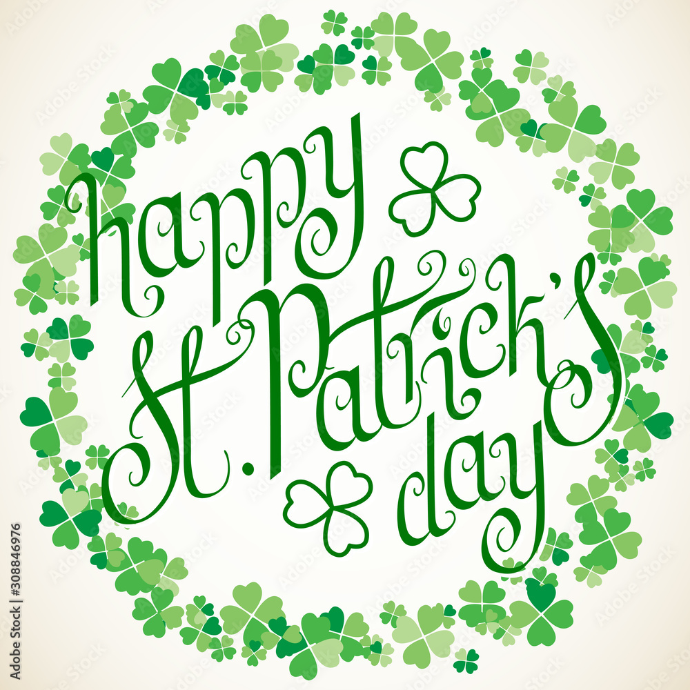 Fototapeta premium Hand written St. Patrick's day greetings