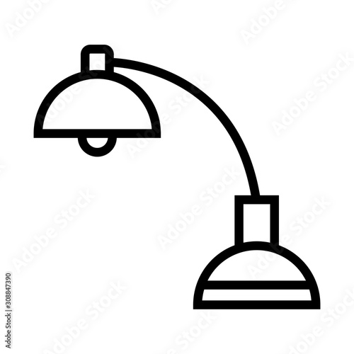 Table lamp icon vector in simple design