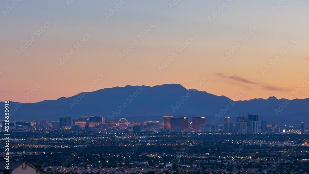 Timelapse of the Las Vegas downtown cityscape Timelapse of the Las Vegas downtown cityscape