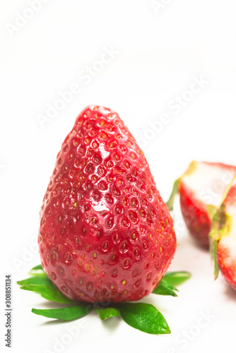 Some strawberries on white background
