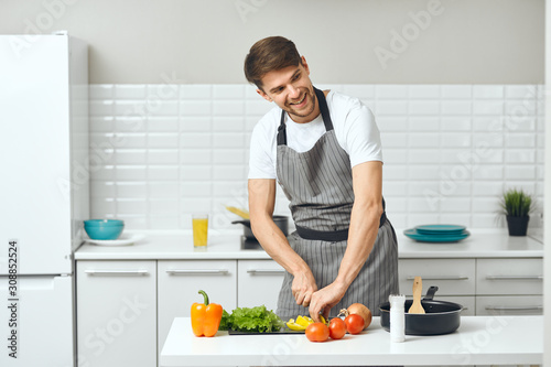 woman cooking in kitchen