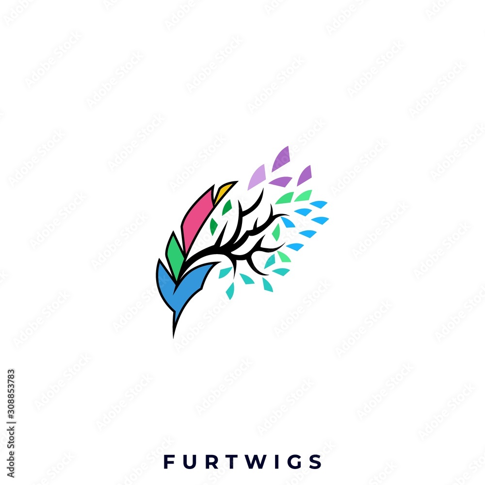 Fur twigs Illustration Vector Template