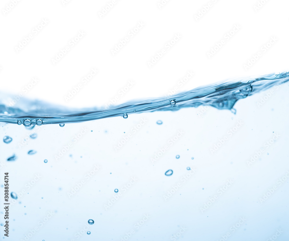 Water splash with bubbles of air and wave Water splash with bubbles of air and wave