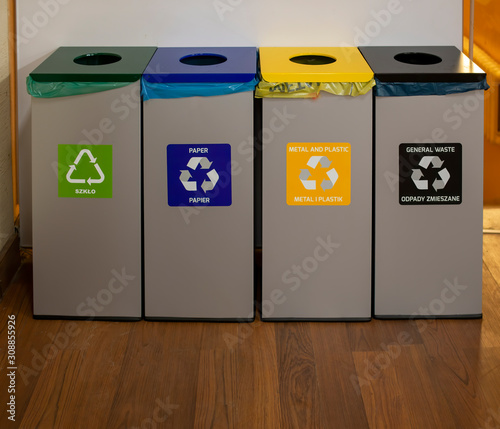 recycle trash cans for save nature