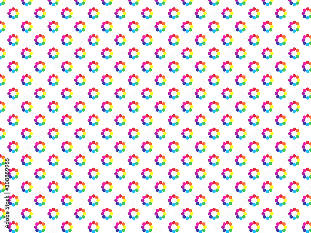 虹色リング シームレスパターン素材 虹色リング シームレスパターン素材