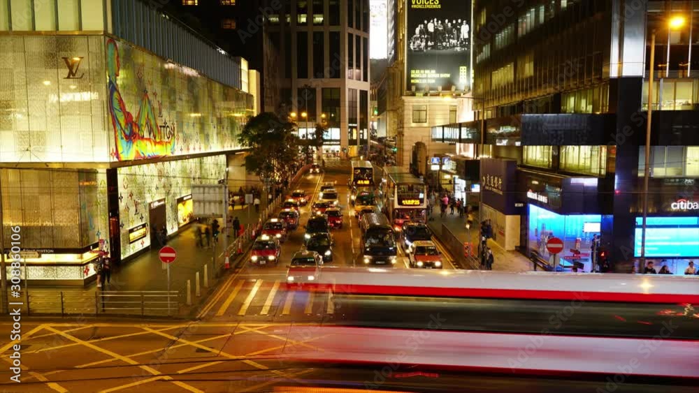 timelapse people and traffic in Hong Kong around central area timelapse people and traffic in Hong Kong around central area