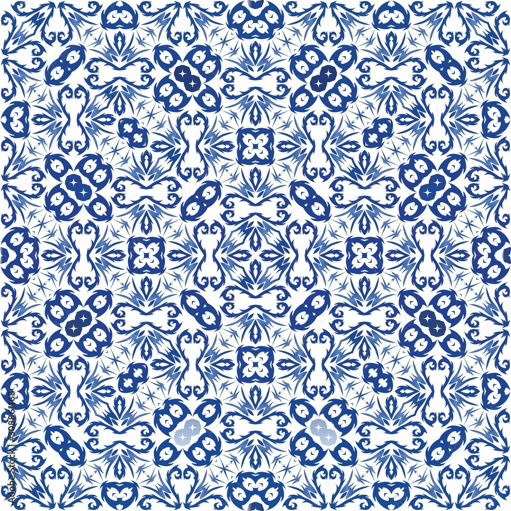 Portuguese ornamental azulejo ceramic. Portuguese ornamental azulejo ceramic.