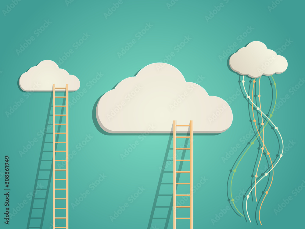 Cloud design for business, flat style design, vector illustration Cloud design for business, flat style design, vector illustration