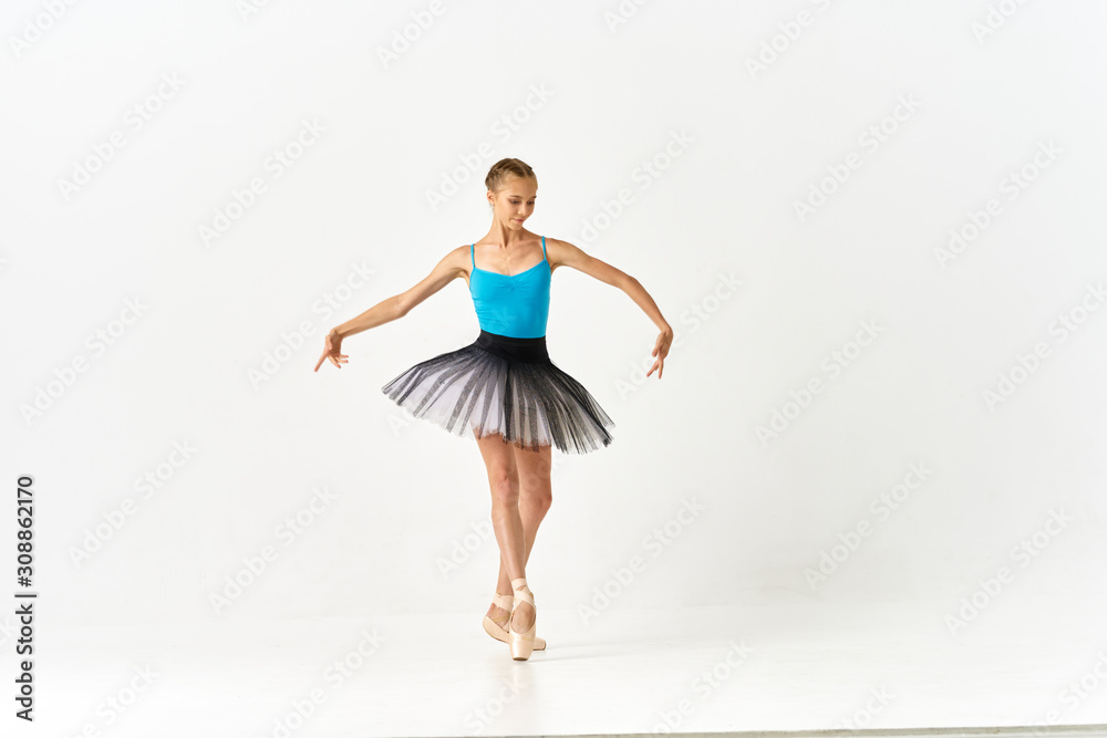 ballet dancer in action isolated on white