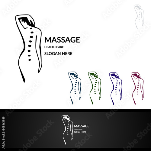 Chiropractic, massage, back pain and osteopathy Logo Design