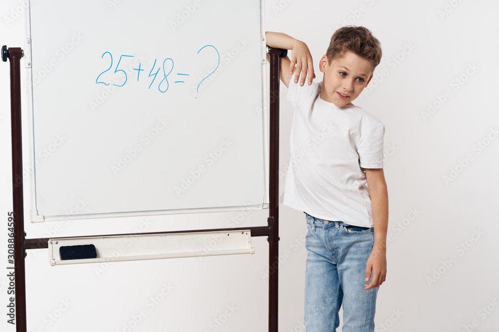 boy with blackboard boy with blackboard