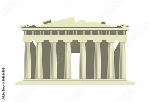 Parthenon temple - Greece / World famous buildings vector illustration.