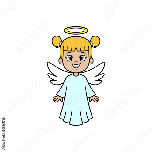 Cartoon Girl Angel Character Illustration