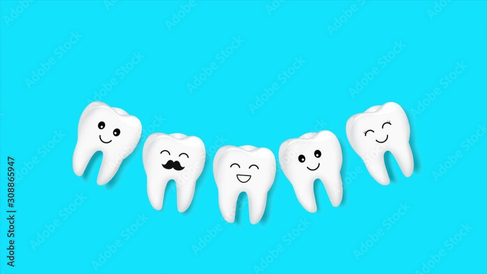 Cute cartoon teeth character smiling. Animation idea for dental care concept. Cute cartoon teeth character smiling. Animation idea for dental care concept.