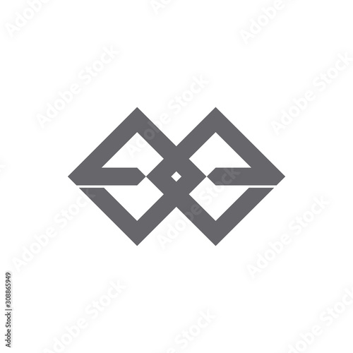 letter ee linked square logo vector