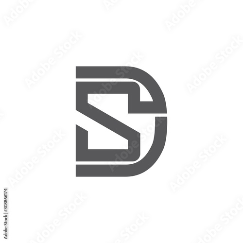 Free Download letter ds simple geometric linear logo vector - GFXLoad