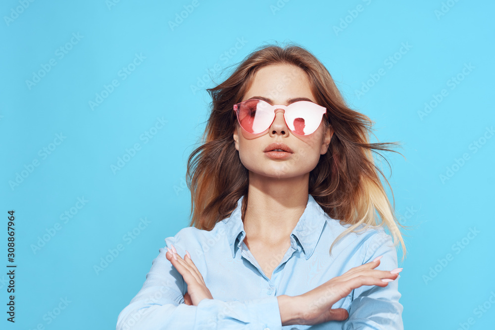 portrait of a girl in glasses portrait of a girl in glasses