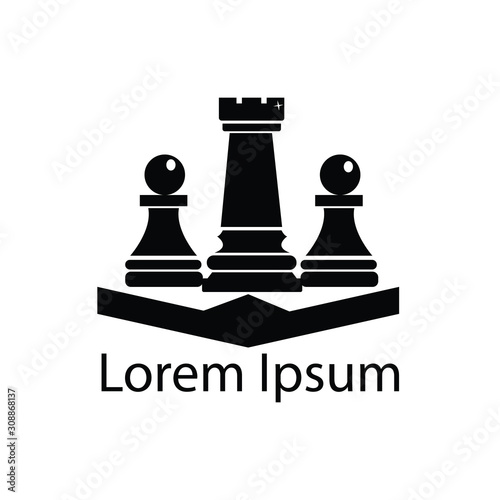 chess game logo vector. chess match symbol icon