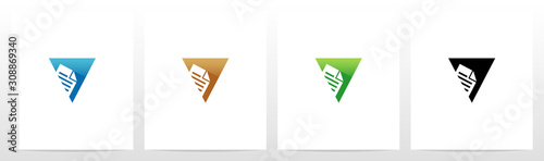 Paper Document On Letter Logo Design V
