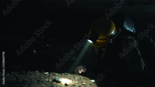 firefighter creeping on the ground