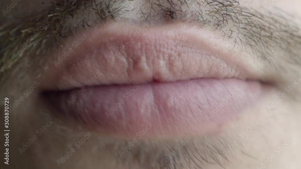 Close up of male mouth chewing. Static Close up of male mouth chewing. Static
