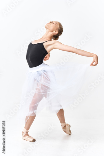 young dancer in action isolated on white