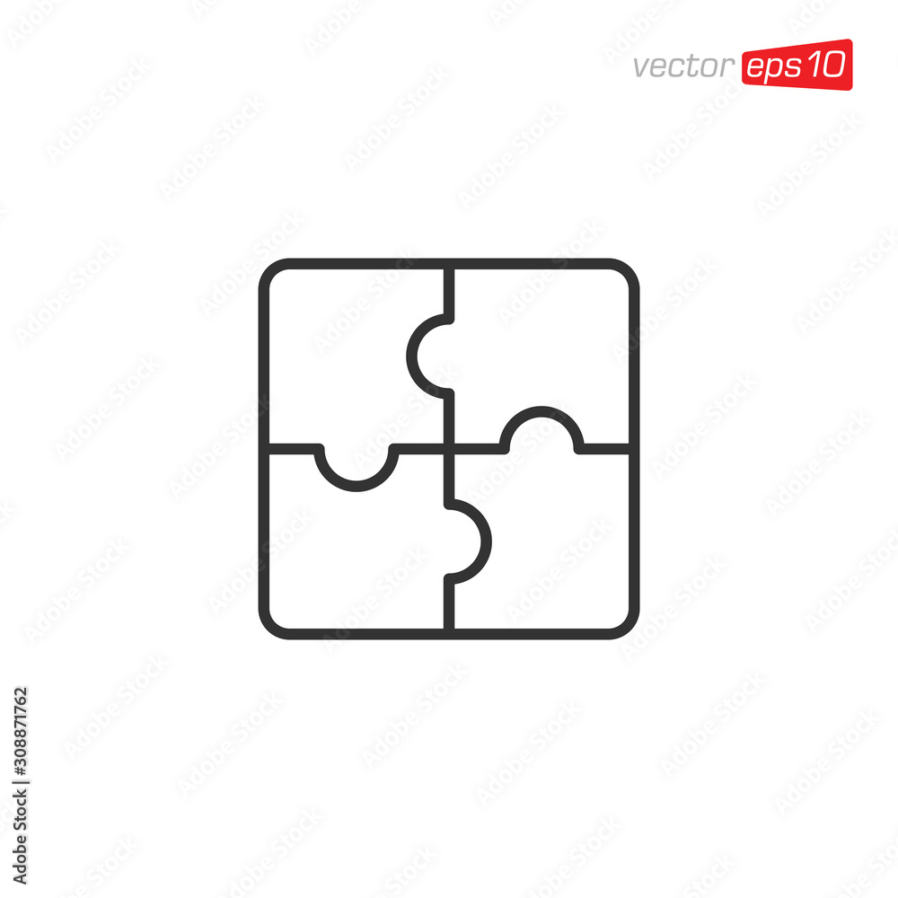 Puzzle Icon Design Vector Template