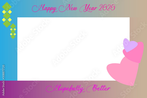 Foto frame with love symbol for clebrate new year 2020