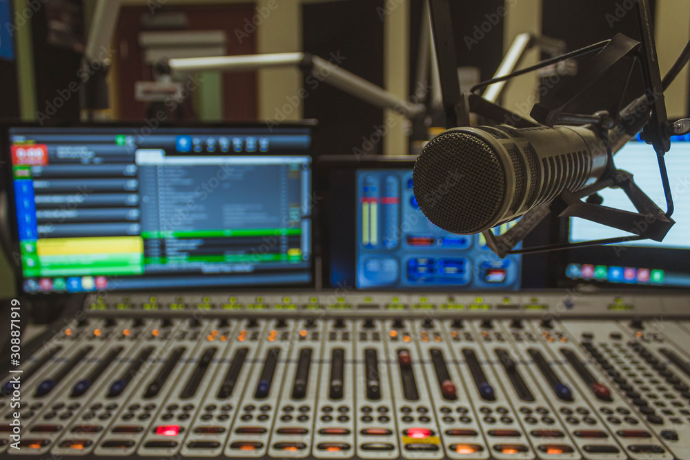 Microphone in a Broadcasting Studio Microphone in a Broadcasting Studio