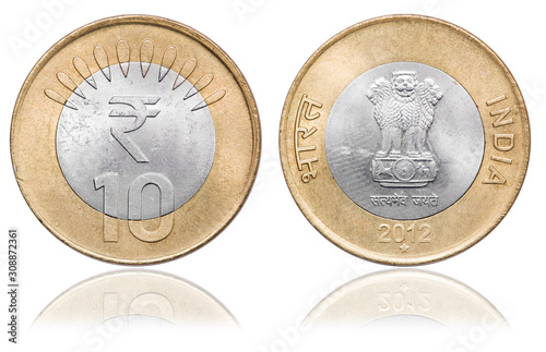 Obraz na płótnie Coin 10 rupee. India. 2012